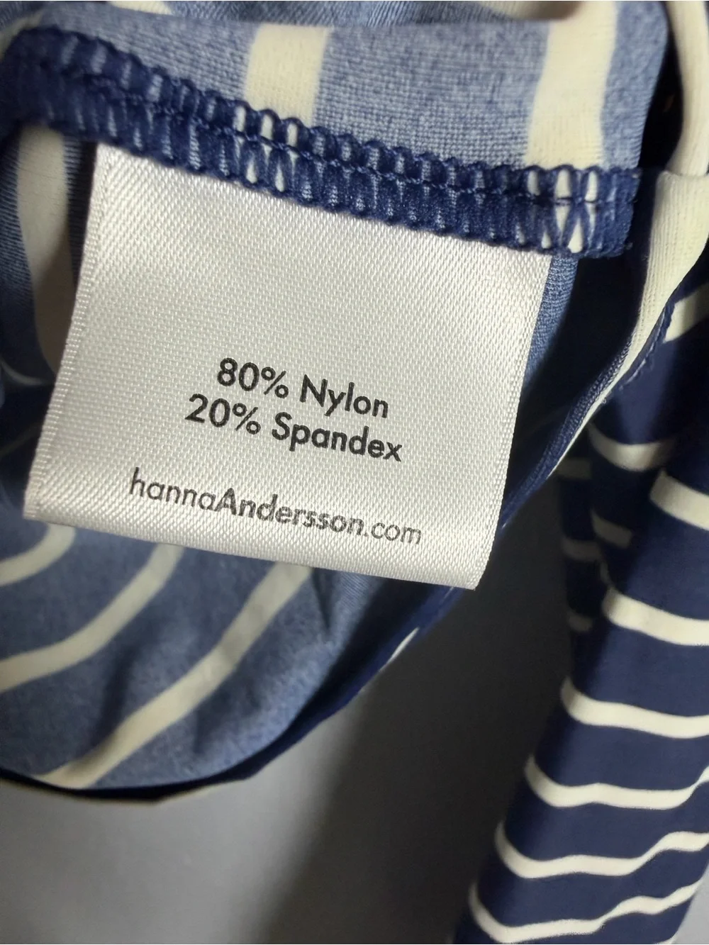 Hanna Andersson Navy and White Striped Kids Rashguard